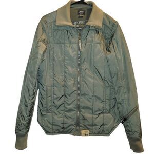 Mens G Star Raw Quilted Puffer Jacket Green Medium Lightweight